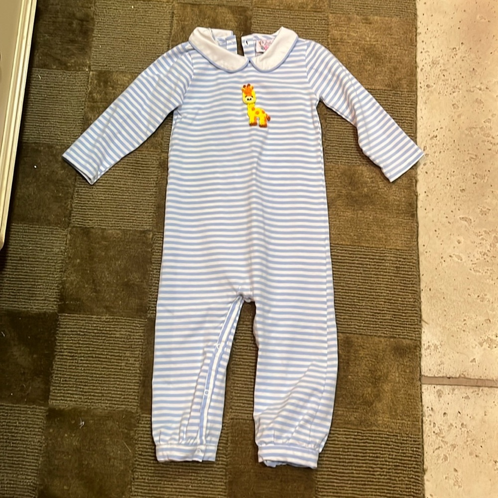 Sweetest cross stitch giraffe long sleeve boys Jon Jon